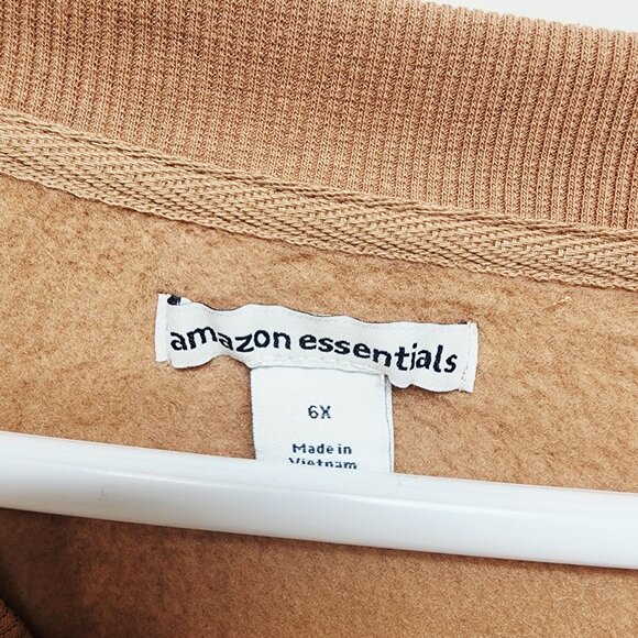 Womens Oversized Pullover Sweatshirt Size 6X Cotton Blend Brown - Picture 2 of 5